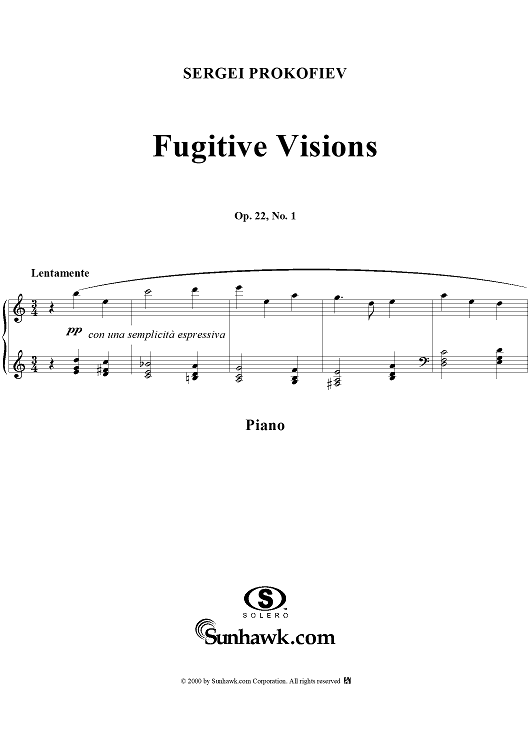 Fugitive Visions, op. 22, no. 1  (Lentamente)