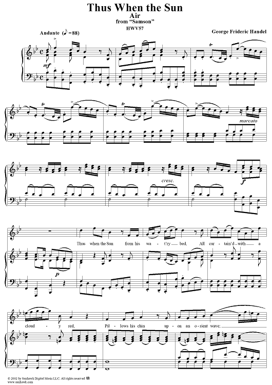 Samson, "Thus when the sun"