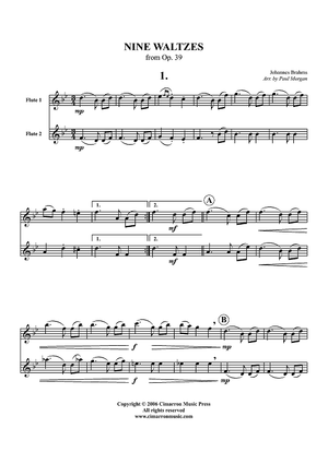 Nine Waltzes from Op. 39 - Flutes 1 & 2