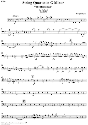 String Quartet in G Major, Op. 74, No. 3 ("The Horseman") - Cello