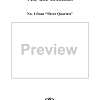 An die Heimat - No. 1 from "Three Quartets, Op.64"