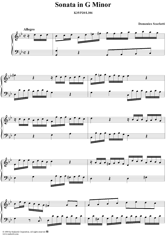Sonata in G minor - K35/P20/L386