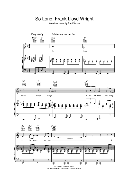 So Long, Frank Lloyd Wright