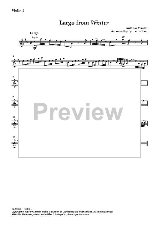 Largo from Winter - Violin 1