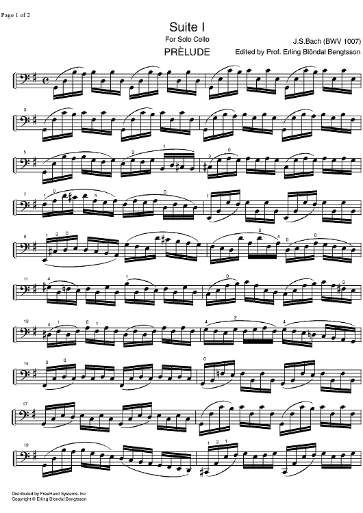 Suite No. 1 G Major BWV 1007 - Cello