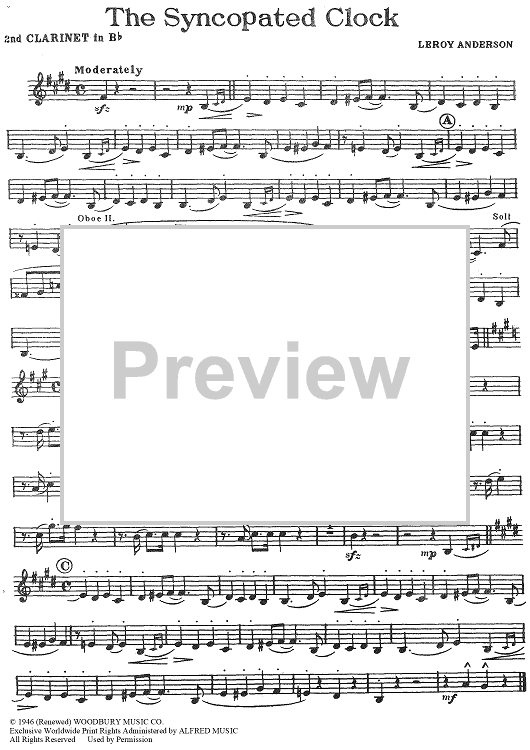 The Syncopated Clock - Clarinet 2 in Bb
