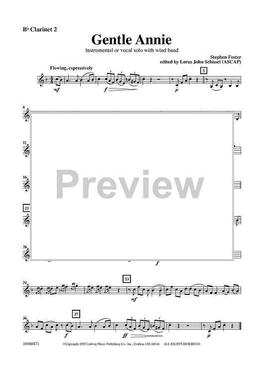 Gentle Annie - Clarinet 2 in Bb