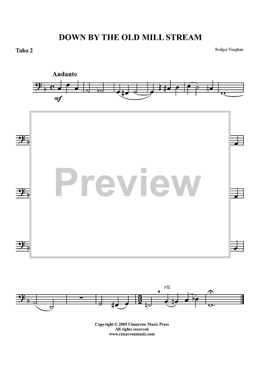 Down By the Old Mill Stream - Tuba 2