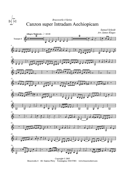 Canzon super Intradam Aechiopicam - Trumpet 4