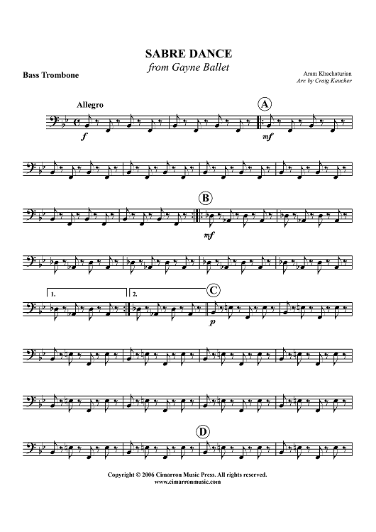 Sabre Dance - Bass Trombone