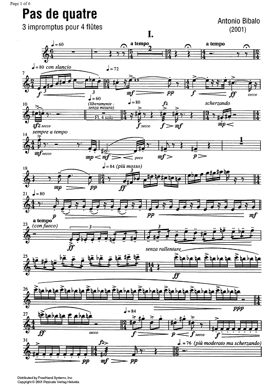 Pas de quatre (3 impromptus) - Flute 2