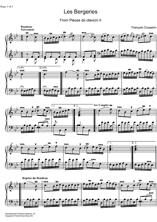 Pièces de clavecin  6th ordre, Les Bergeries