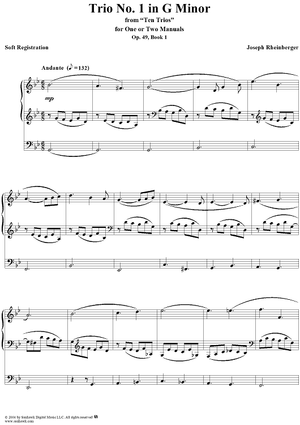 Trio No. 1 in G Minor from "Ten Trios", Op. 49, Book 1