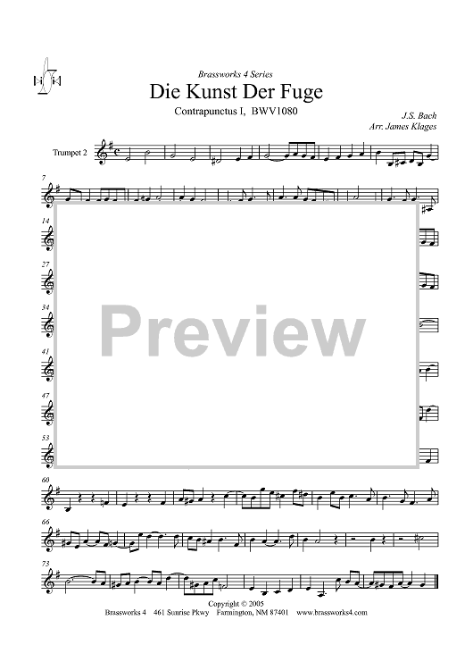 Die Kunst Der Fuge - Trumpet 2