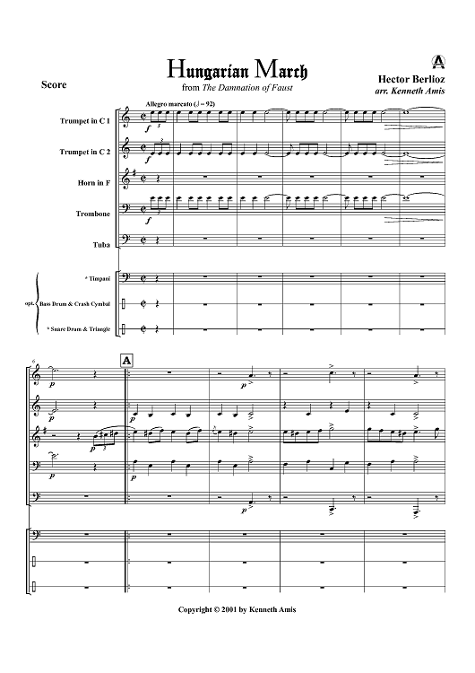 Hungarian March from "The Damnation of Faust" - Score