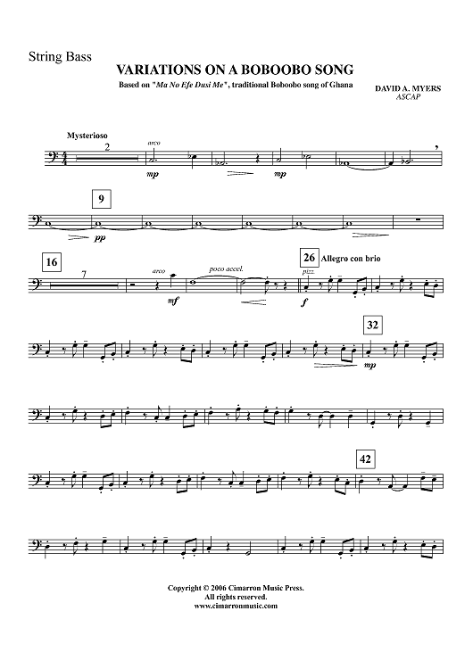 Variations on a Boboobo Song - String Bass