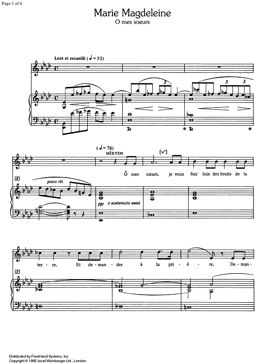 O mes soeurs from Marie Magdeleine