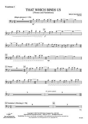 That Which Binds Us (Theme and Variations) - Trombone 1