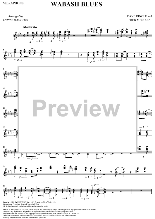 Wabash Blues - Vibraphone