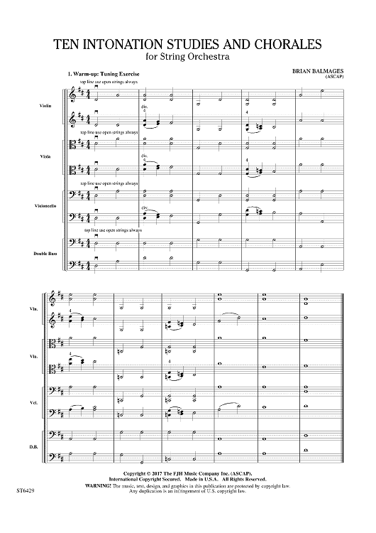 10 Intonation Studies and Chorales for String Orchestra - Score