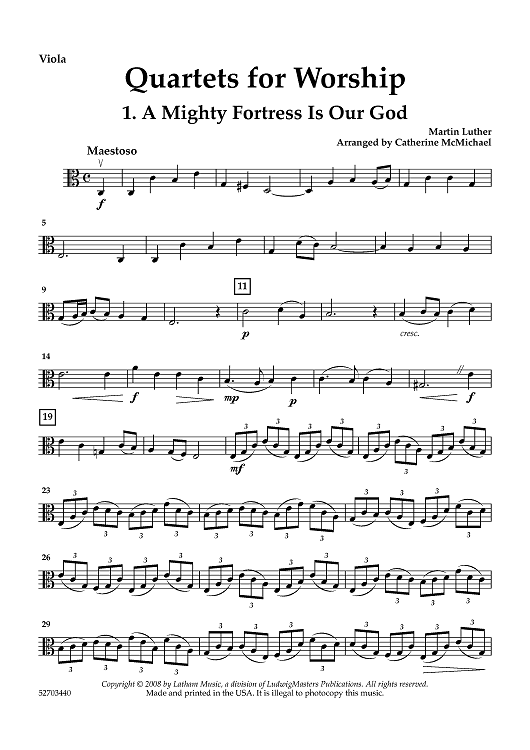 Quartets for Worship - Viola