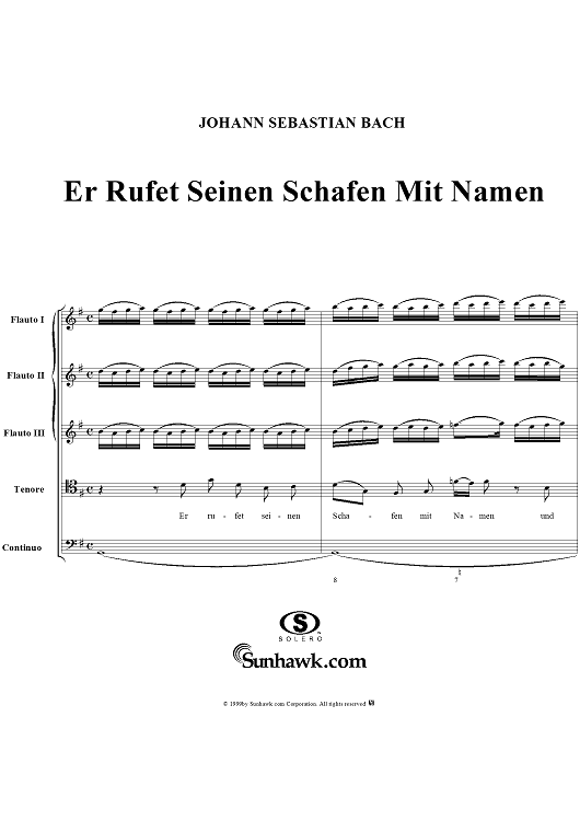 Tenor Recitative from Cantata no. 175  ("Er rufet seinen Schafen mit Namen") - Full Score