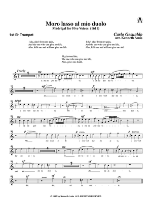 Moro lasso al mio duolo - Trumpet 1 in B-flat and C