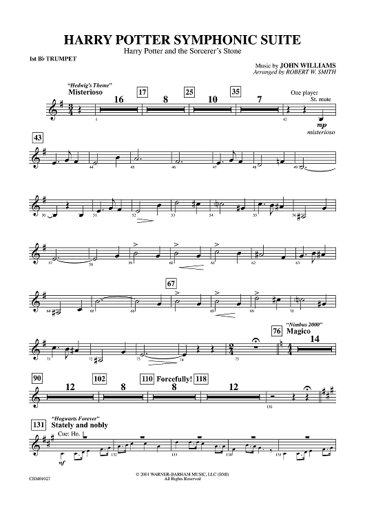 Harry Potter Symphonic Suite - B-flat Trumpet 1