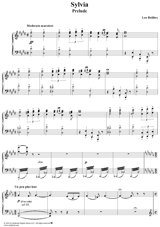 Sylvia: Prelude - Piano Score
