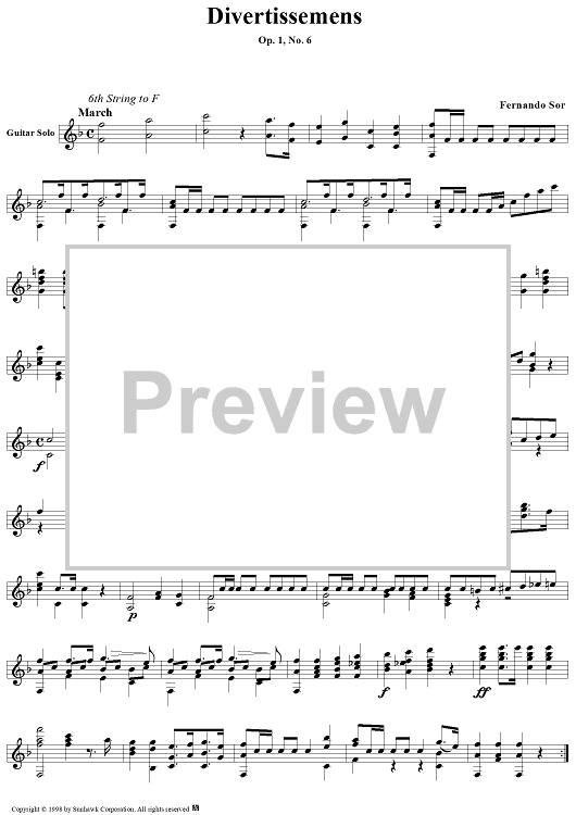 Six Divertissemens, Op. 1, No. 6