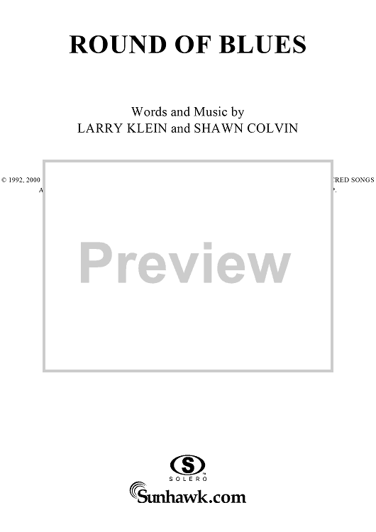 Round of Blues" Sheet Music by Shawn Colvin for Easy Guitar Tab/Vocal