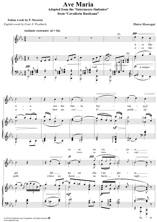 Ave Maria - Adapted from the "Intermezzo Sinfonico" from "Cavalleria Rusticana"