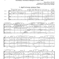 Two Madrigals, Vol. 5 - from Morley's "First Book of Madrigals to 4 Voices" (1594) - Score