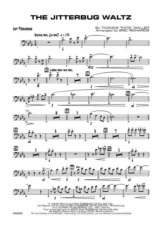 The Jitterbug Waltz - Trombone 1