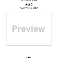 Torni alfin: No. 28 from "Tancredi", Act 2, Scene 14 - Score