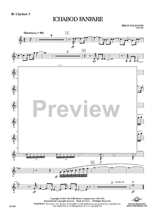Ichabod Fanfare - Bb Clarinet 3