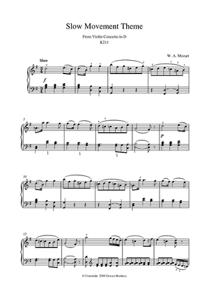 Slow Movement Theme from Violin Concerto in D