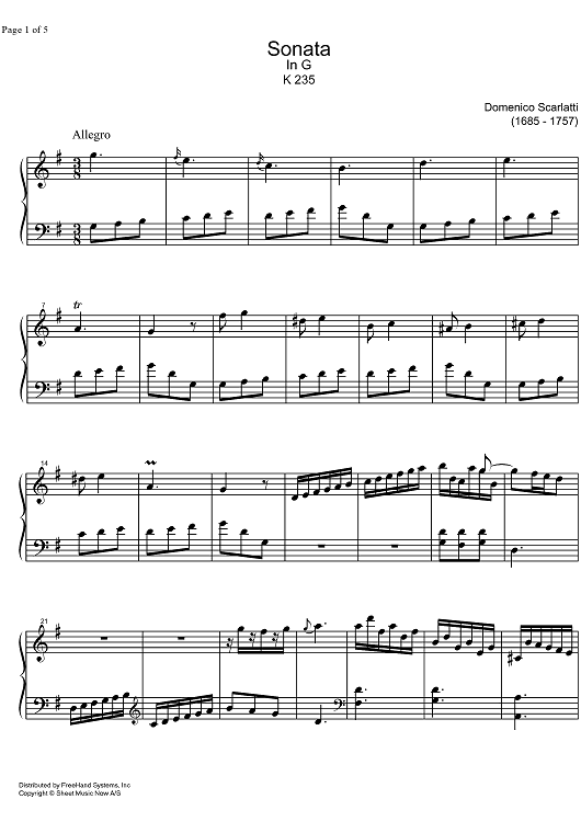 Sonata G Major K235