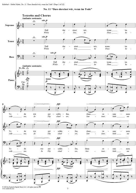 Stabat Mater, D383, No. 11: "Dass dereinst wir, wenn im Tode"