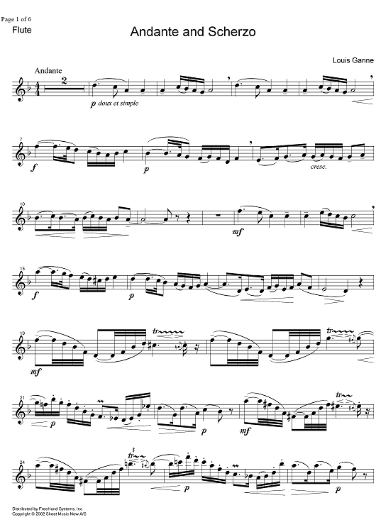 Andante and Scherzo - Flute