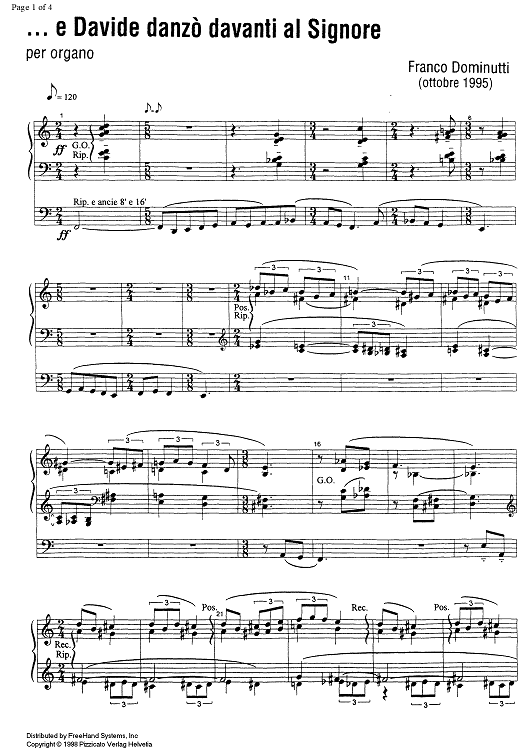 e Davide danzò davanti al Signore