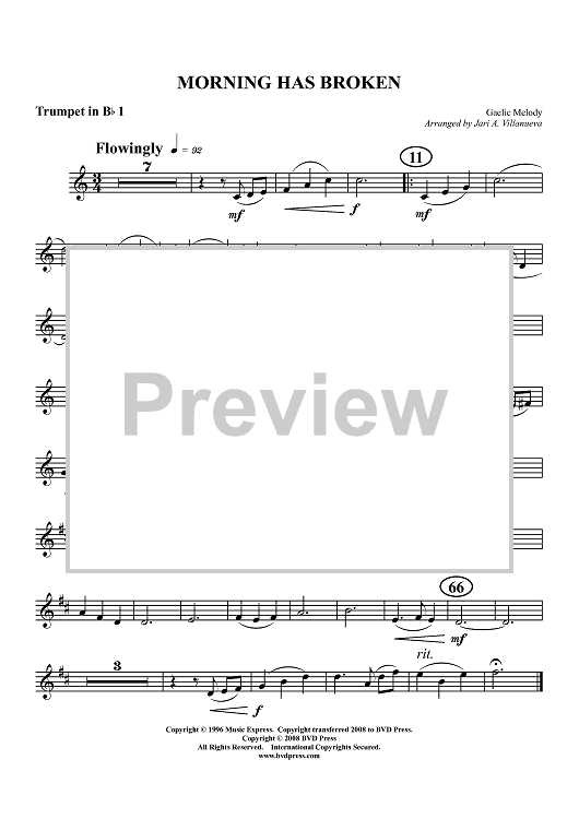 Morning Has Broken - Trumpet 1