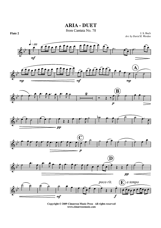 Aria - Duet from Cantata No. 78 - Flute 2