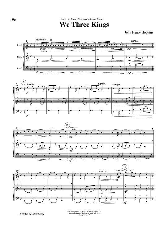 We Three Kings - Score