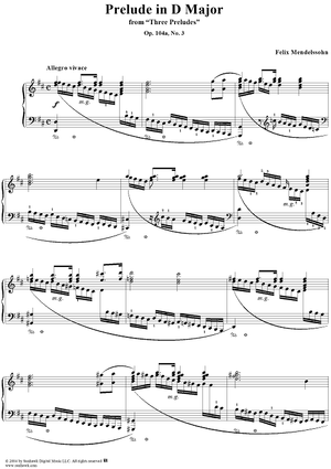 Three Preludes, Op. 104a, No. 3: Prelude in D Major