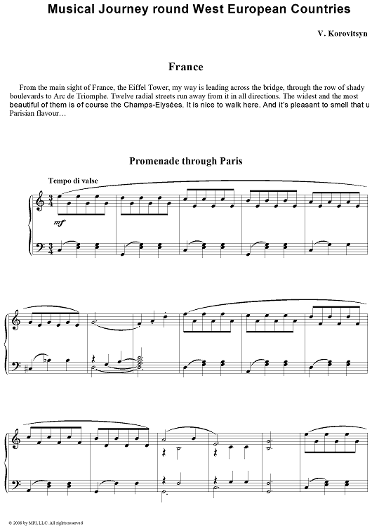 Musical Journey.  8. France. Promenade through Paris