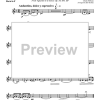 Andantino - From "Quartet in G minor, Op. 10, Mvt. III" - Horn in F