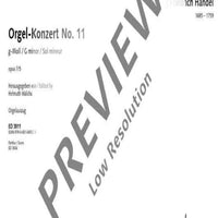 Organ Concerto No. 11 G Minor - Organ Score