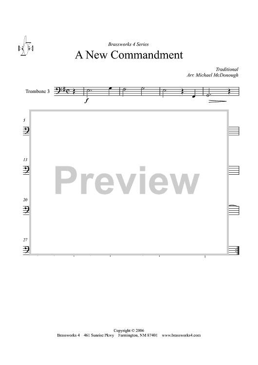A New Commandment - Trombone 3