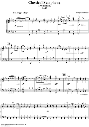 Classical Symphony No. 1 in D Major, Op. 25, Movement 3